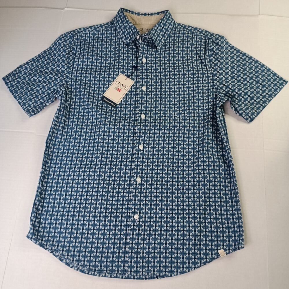 Chaps Seacoast Wash Linen Woven Shirt Men S Spring Lake Blue